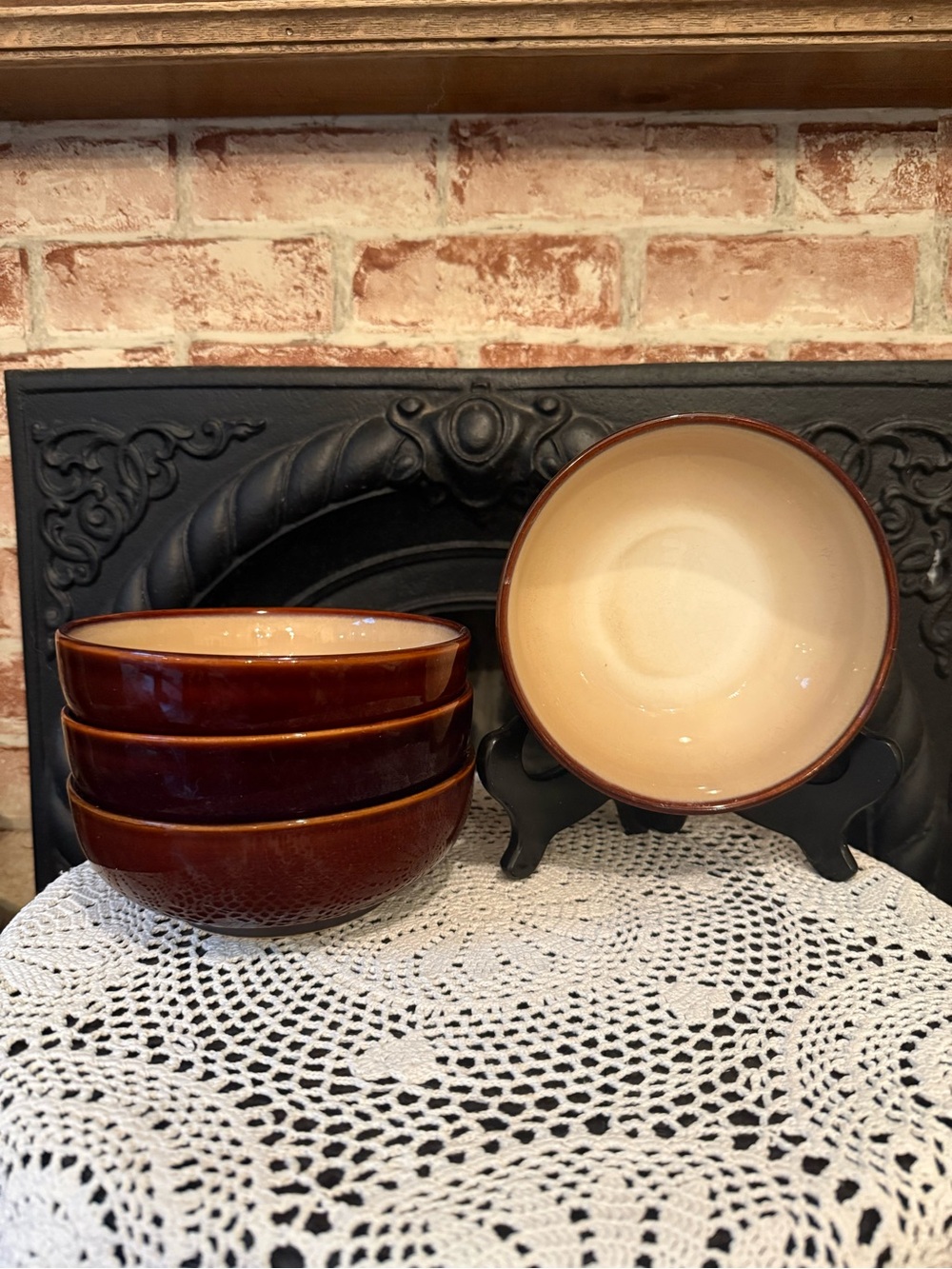 Sango Nova Brown Coupe Cereal Bowls - Set of 4